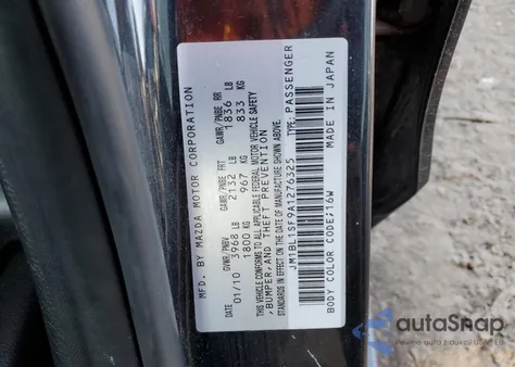 2010 Mazda 3 I from USA, damaged, VIN JM1BL1SF9A1276325